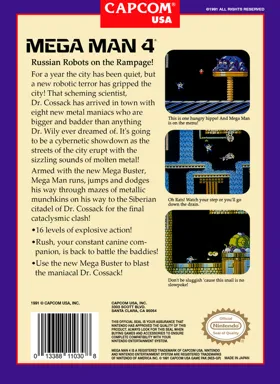 Mega Man 4 (USA) (Rev 1) box cover back